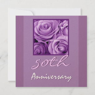 50th Anniversary Invitation Lavender Purple Rose