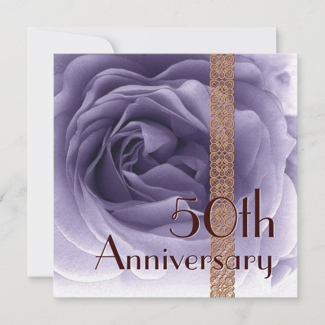 50th Anniversary Invitation - PURPLE Rose (Front)