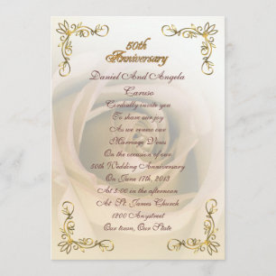 50th Anniversary invitation Sepia rose
