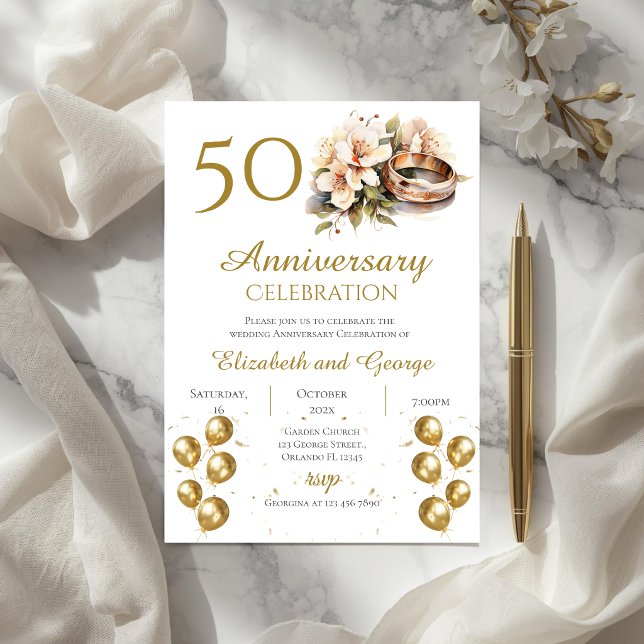 50th anniversary invitation With Rings (Creator Uploaded)