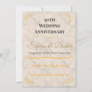 50th Anniversary Invite   Elegant Gold Celebration