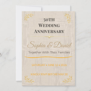 50th Anniversary Invite   Elegant Gold Celebration