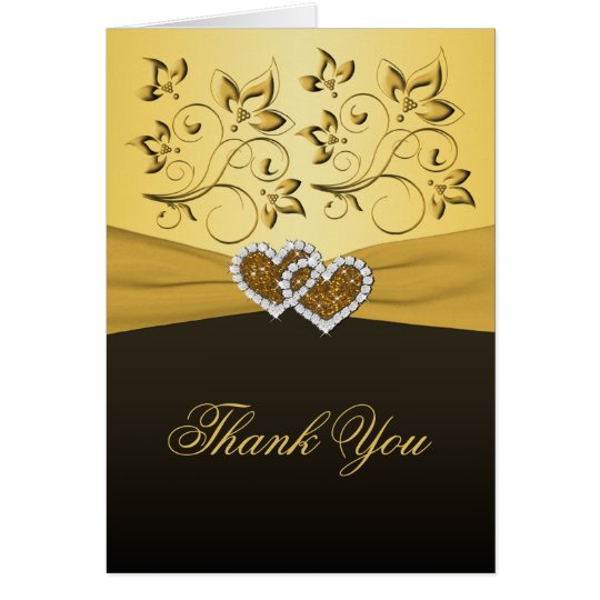 50th Anniversary Joined Hearts Thank You Card