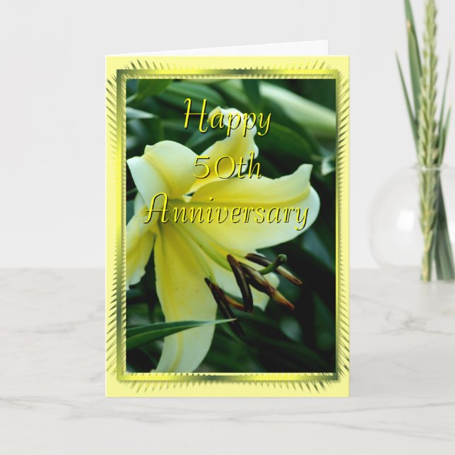 50th Anniversary Lily Card- any occasion Card (Front)