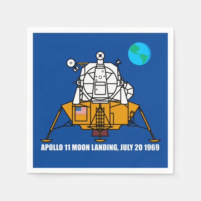 50th Anniversary logo, Apollo 11 Moon Landing: Napkin (Front)