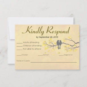 50th Anniversary Love Birds RSVP Card