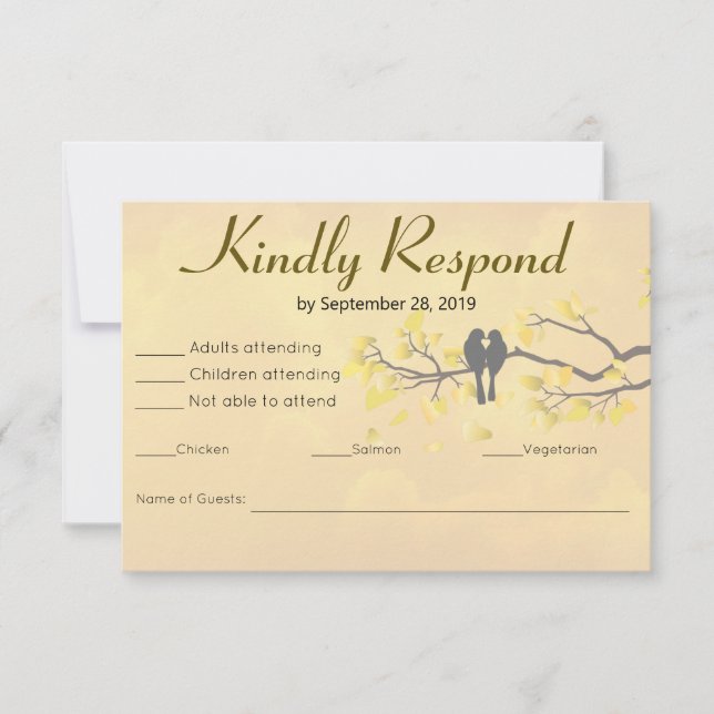 50th Anniversary Love Birds RSVP Card (Front)