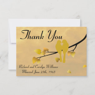 50th Anniversary Lovebirds Thank You Card