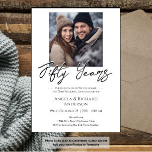 50th Anniversary Minimal Photo Invitation