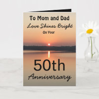 50th Anniversary Mom Dad Love Shines Bright Sunset