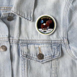 50th Anniversary Moon Landing, Apollo 11 insignia: 6 Cm Round Badge