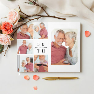 50TH Anniversary Multiple Grid Photo Collage Guest Book