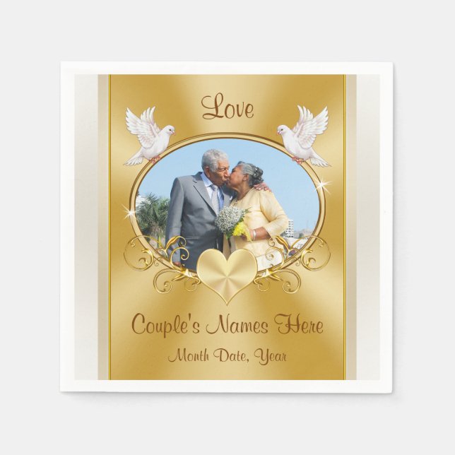 50th Anniversary Napkins Bulk or Buy One Set (Front)