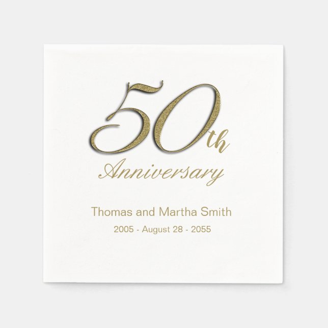 50th Anniversary Napkins Personalised (Front)