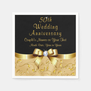 50th Anniversary Napkins, Personalised in 3 Sizes Napkin