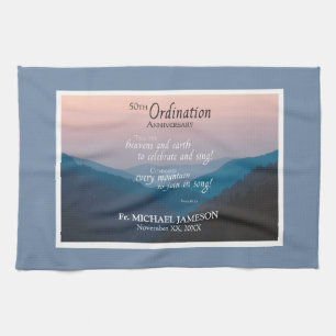 50th Anniversary of Ordination Congratulations Tea Towel