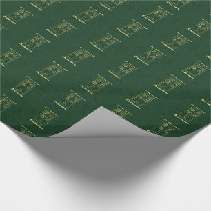 50th Anniversary of Ordination Green Leather Look Wrapping Paper