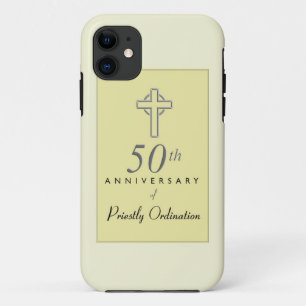 50th Anniversary of Priest with Embossed Cross iPhone 11 Case