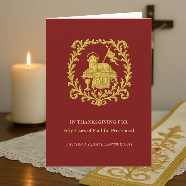 50th Anniversary of Priestly Ordination Agnus Dei Card (Creator Uploaded)