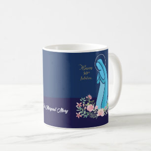 50th Anniversary of Religious Life Nun Pink Flower Coffee Mug