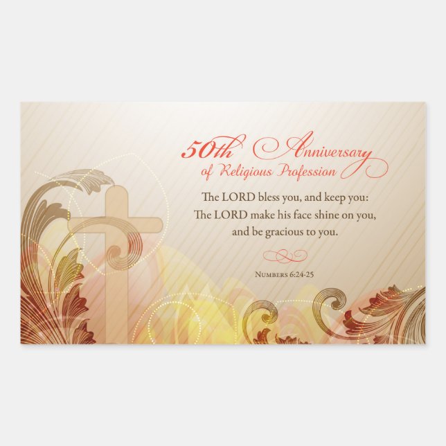 50th Anniversary of Religious Profession, Nun Rectangular Sticker (Front)