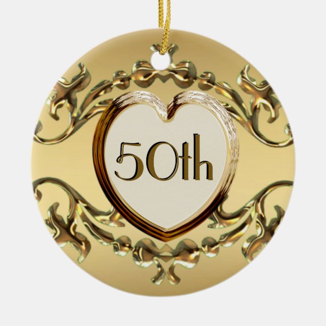 50th Anniversary Or 50th Birthday Ornament (Front)