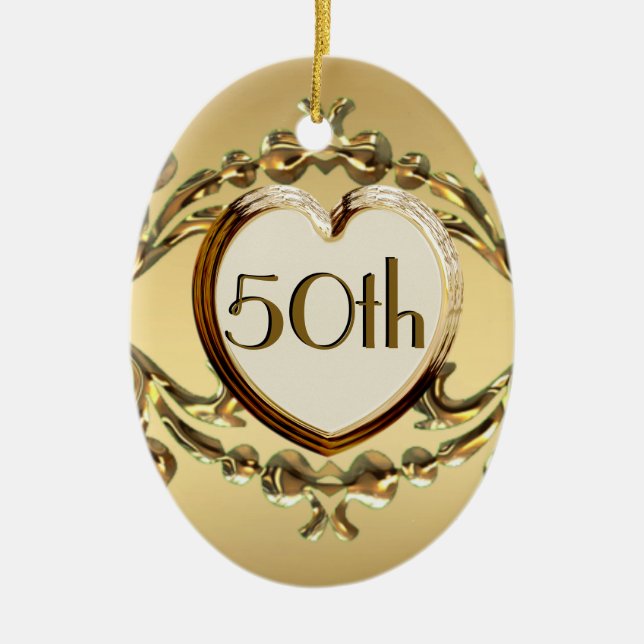 50th Anniversary Or 50th Birthday Oval Ornament (Front)