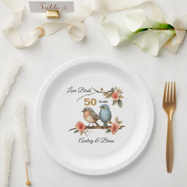 50th Anniversary or Any Year Personalised Paper Plate (Wedding)
