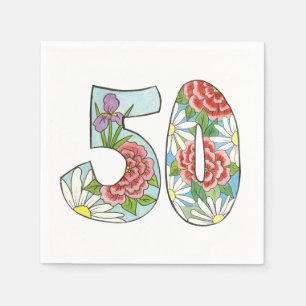 50th Anniversary or Birthday Paper Napkins