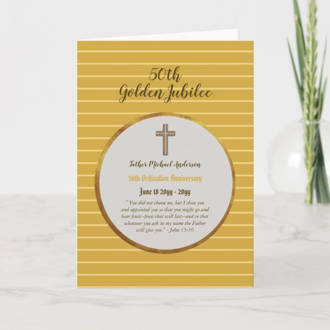 50th Anniversary Ordination Priest - ANY Clergy Card (Front)