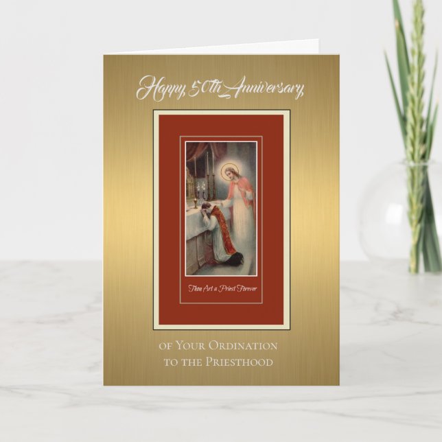 50th Anniversary Ordination Priest at Altar Card (Front)