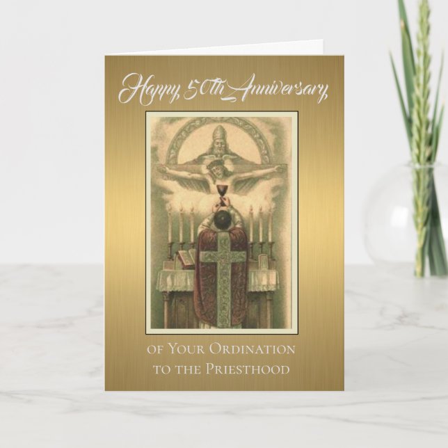 50th Anniversary Ordination Priest at Altar Card (Front)