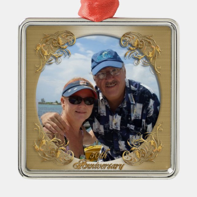 50th anniversary ornament with photo. (Front)
