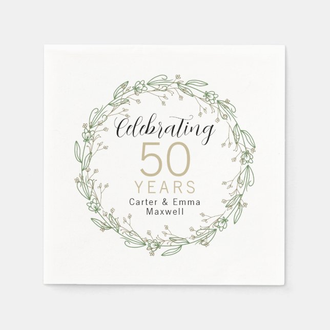 50th Anniversary Paper Napkins (Front)