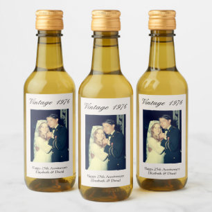 50th Anniversary Party Favor Custom Wedding Photo Wine Label