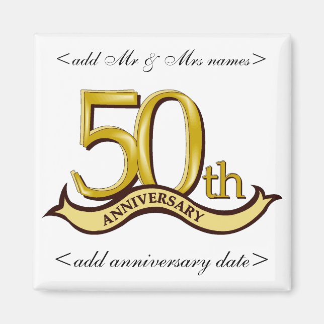 50th Anniversary Party Favours Magnet (Front)
