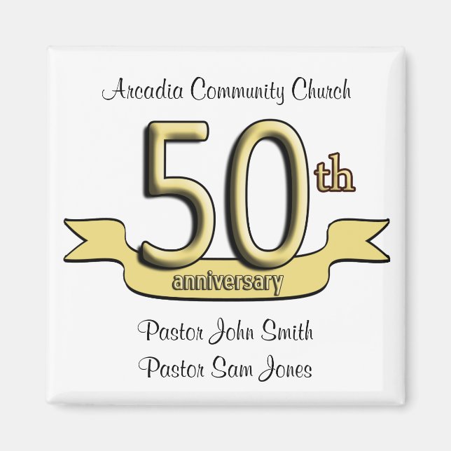 50th Anniversary Party Favours Magnet (Front)