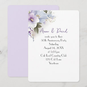 50th Anniversary Party Floral Bouquet Invitation