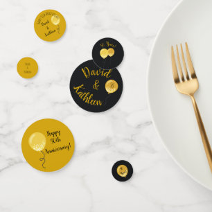 50th Anniversary Party Golden Balloons Confetti