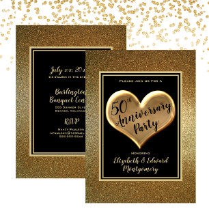50th Anniversary Party Golden Wedding  Invitation