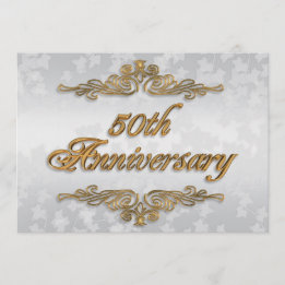 50th anniversary party invitation card elegant
