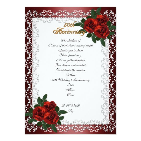50th anniversary party invitation for parents
