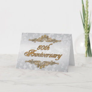 50th Anniversary party invitation golden text