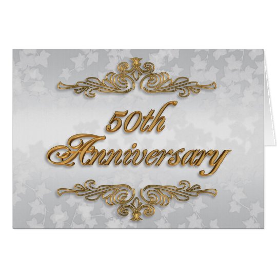 50th Anniversary party invitation golden text