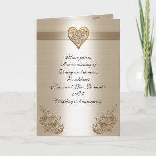 50Th anniversary party invitation heart
