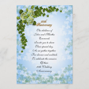 50th anniversary party invitation hydrangeas and i