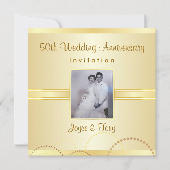 50th Anniversary Party Invitation - Photo Optional (Front)