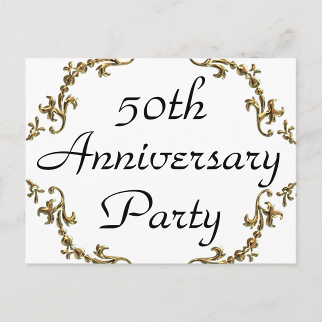 50th Anniversary Party Invitation Postcards (Front)