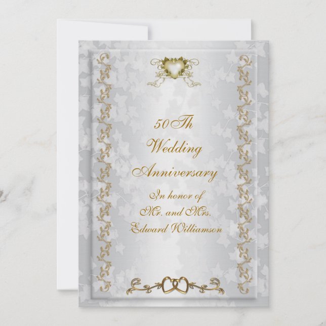 50th Anniversary party invitation Victorian angels (Front)