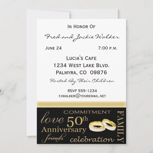 50th Anniversary Party Invitations (Front)
